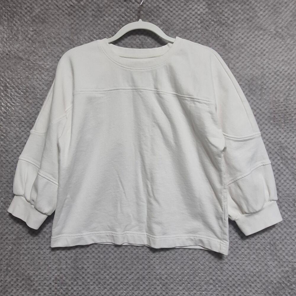 Grey State Ksenia Top 3/4 Elbow Sleeve Ribbed  Sweatshirt Pullover